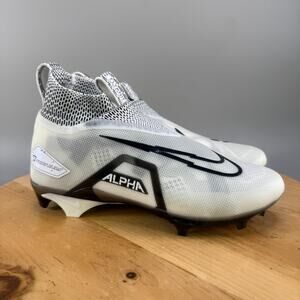 Nike Alpha Menace Elite 3 Men's 10.5 WIDE Football Cleats White Black DH1350-100